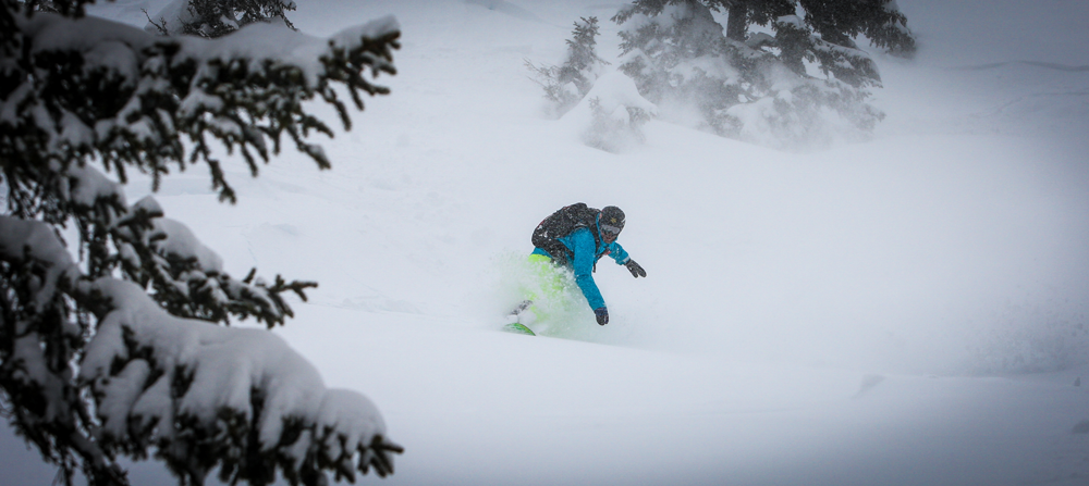 Daniel Tomaschek tijdens een Freeride week. We love powder three runs!