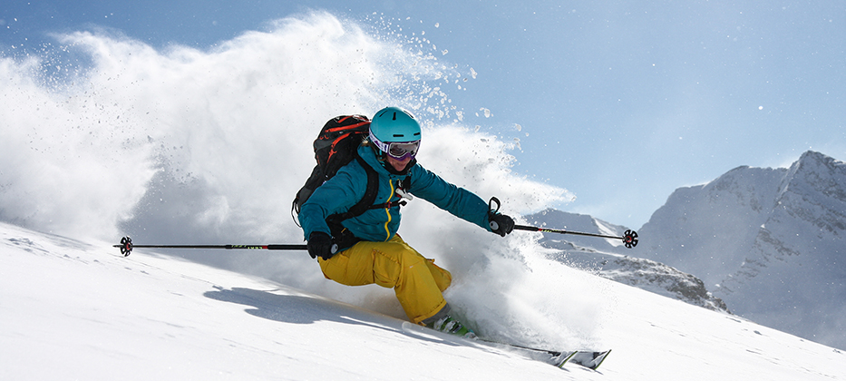 Gebke Compeer tijdens een ski & snowboard Freeride week met Daniel Tomaschek